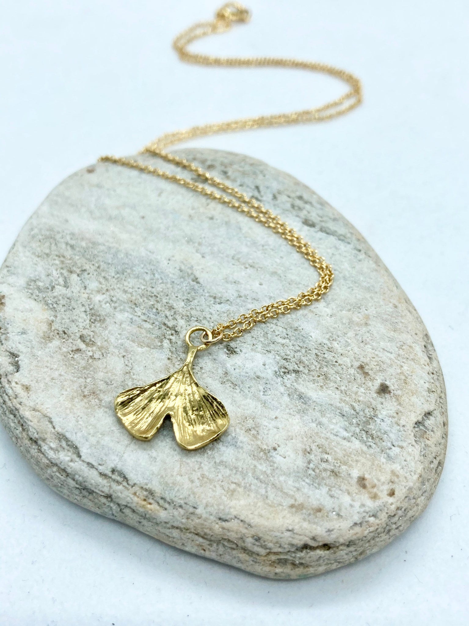 Gold Gingko Leaf Necklace – Abnoba Jewellery